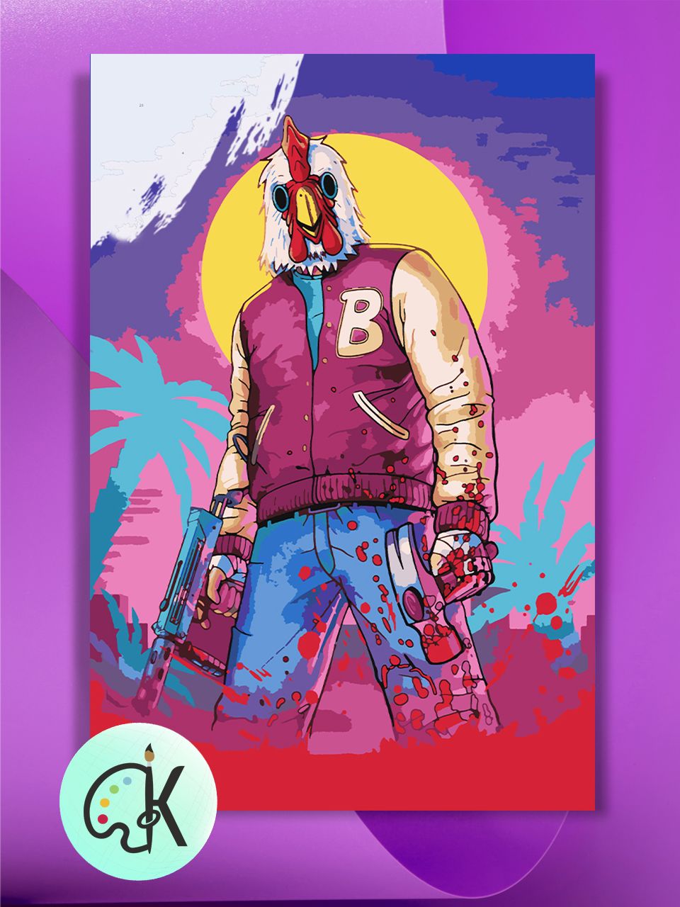 

Картина по номерам на холсте Культура Цвета Hotline Miami, 40 х 60 см, Hotline Miami