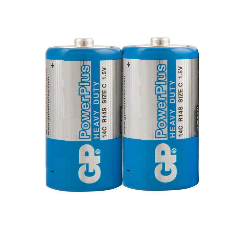 Батарейка GP PowerPlus C (R14) 14G солевая, OS2, комплект 8 батареек (4 упак. х 2шт.)