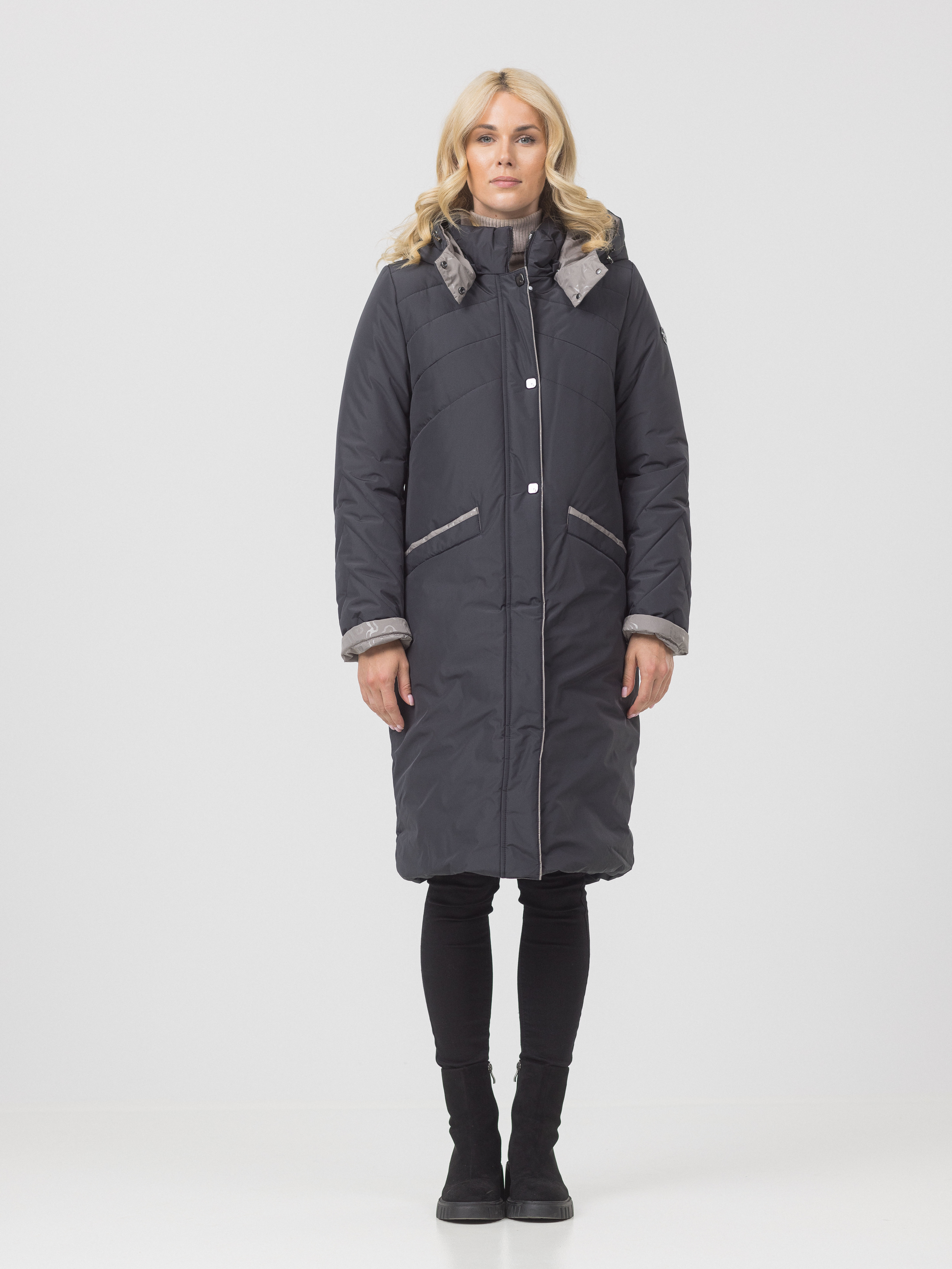 

Пальто женское Maritta 32-3019-10 черное 52 EU, Черный, 32-3019-10