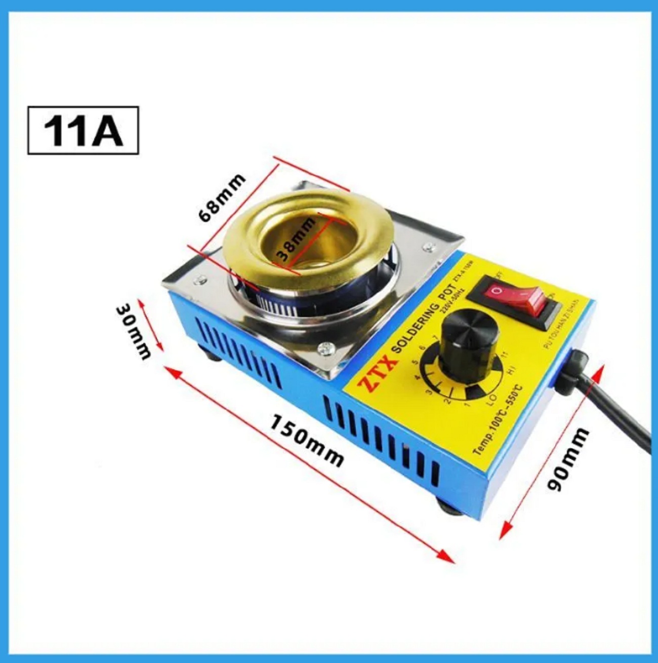 Паяльная ванна ЗВЕЗДА 38мм 150 Вт с регулятором температуры 100-550 С 11A паяльная ванна портативная 300 ватт 70 мм ztx 98с