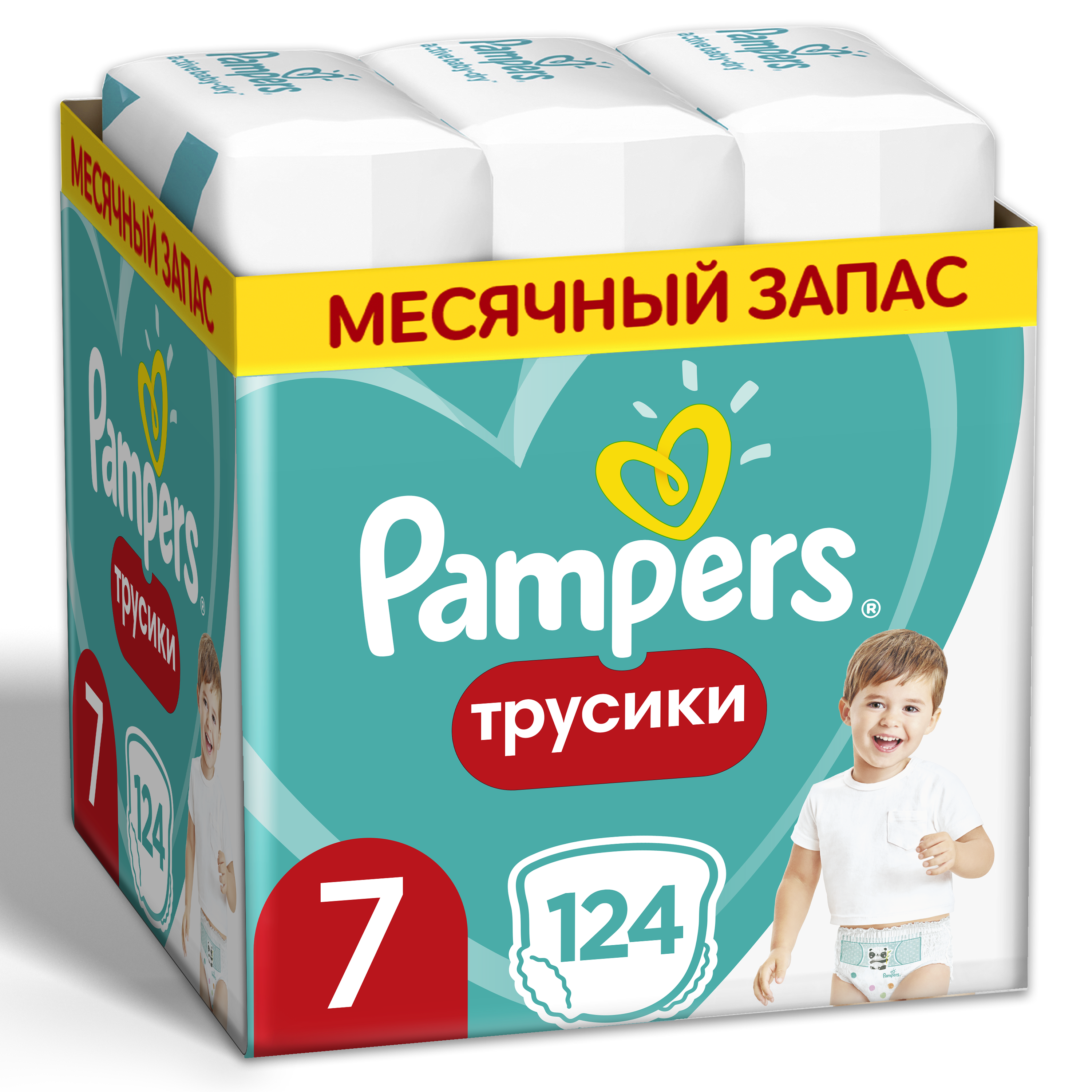 фото Трусики pampers pants размер 7, 124 шт, 17+кг