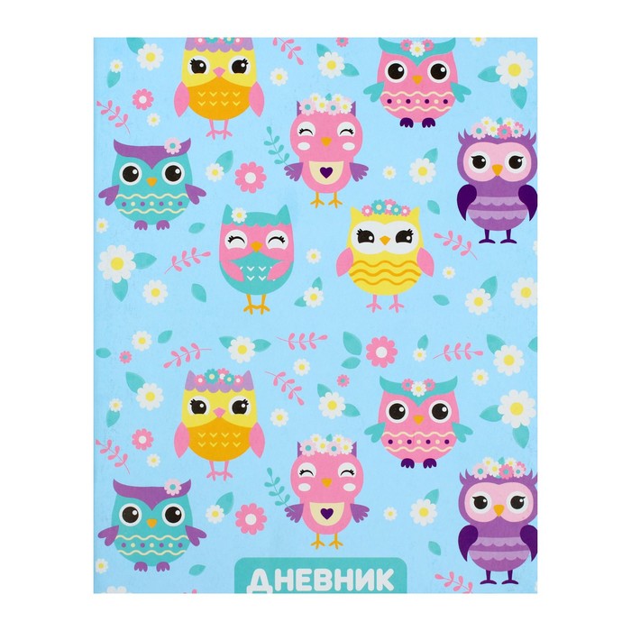 

Дневник для 1-11 классов Совы Паттерн мягкая обложка 40 л 4шт, Разноцветный
