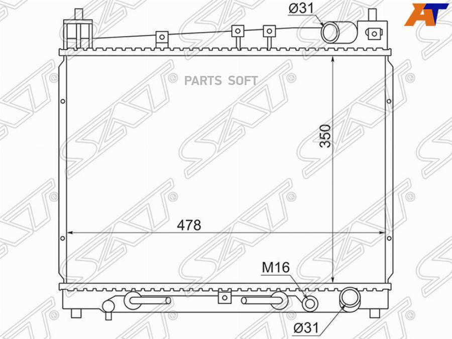 Радиатор Toyota Yaris/Vitz/Echo/Platz/Funcargo/Bb/Ist/Probo Sat арт. TY000W10