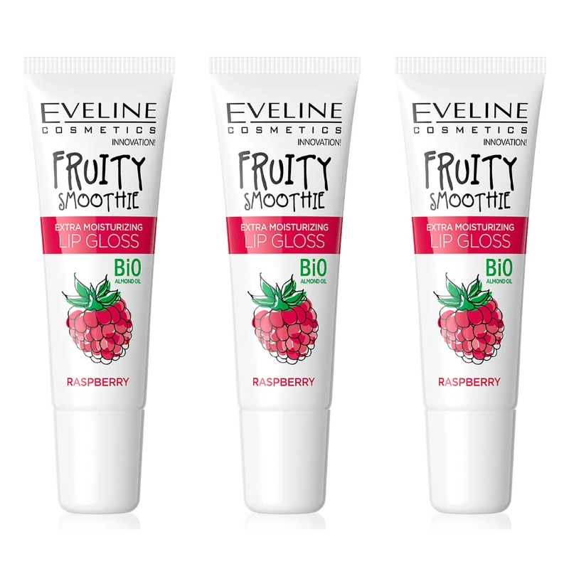 

Блеск для губ Eveline Cosmetics Fruity Smoothie raspberry 12мл 3 шт