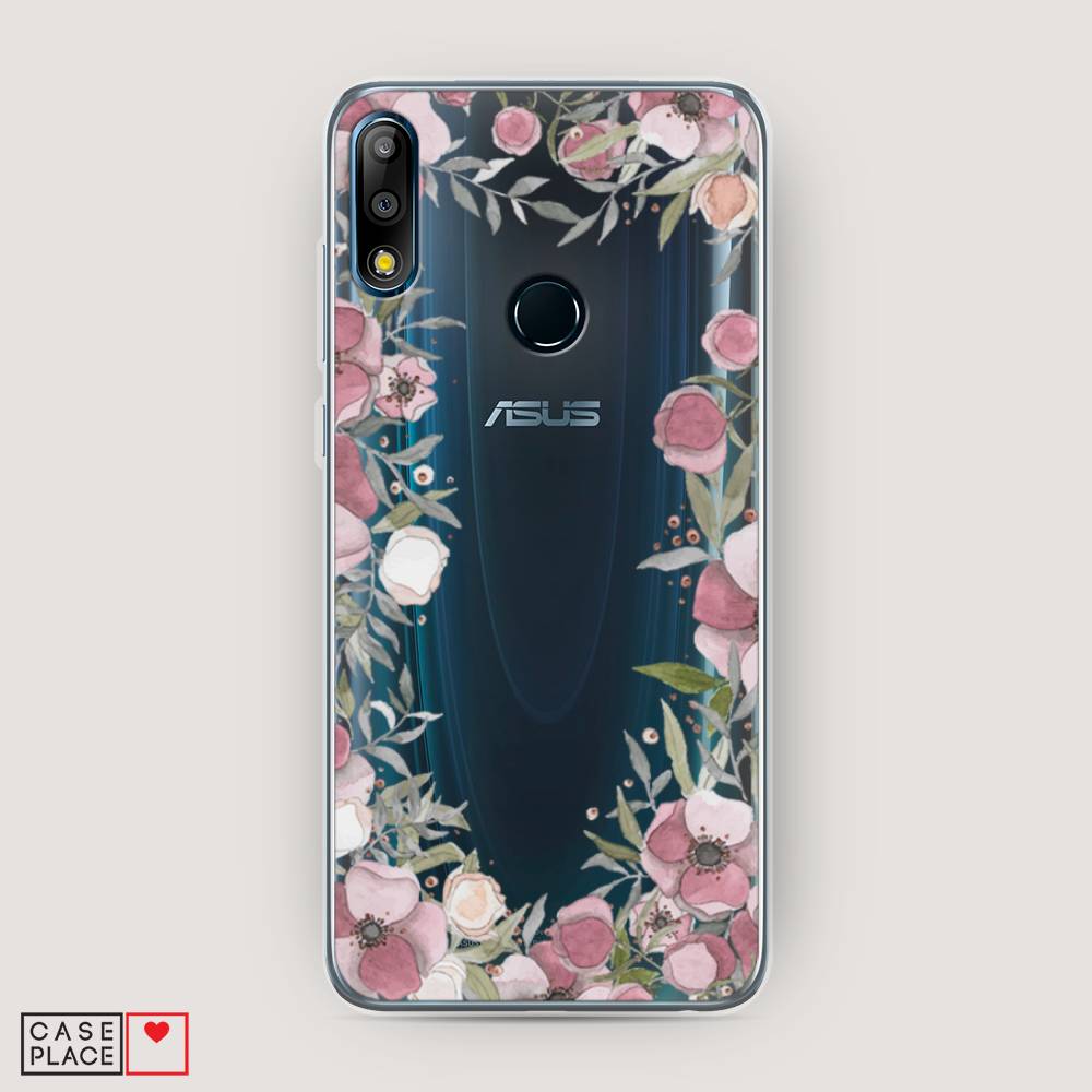 фото Чехол awog "розовая цветочная рамка" для asus zenfone max pro (m2) zb631kl