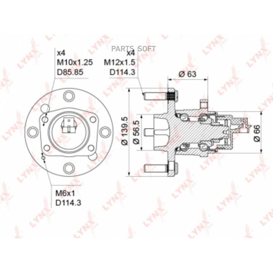 

Подшипник ступицы задней Daewoo Lacetti/Nubira/Nubira Wagon 02>04 Lynx WH1187