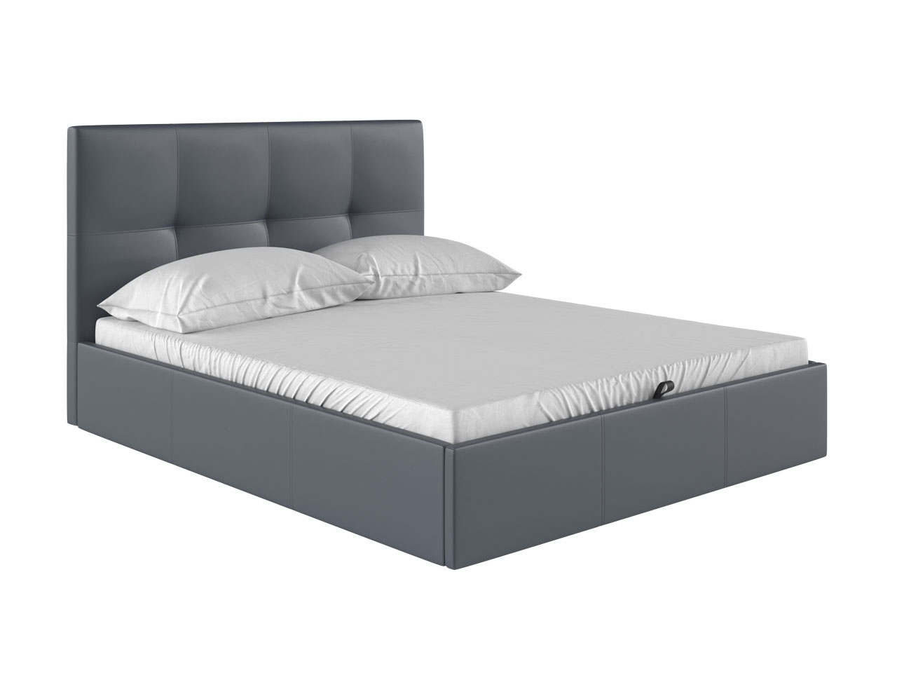 фото Двуспальная кровать верда 160х200 см, серый, экокожа первый мебельный