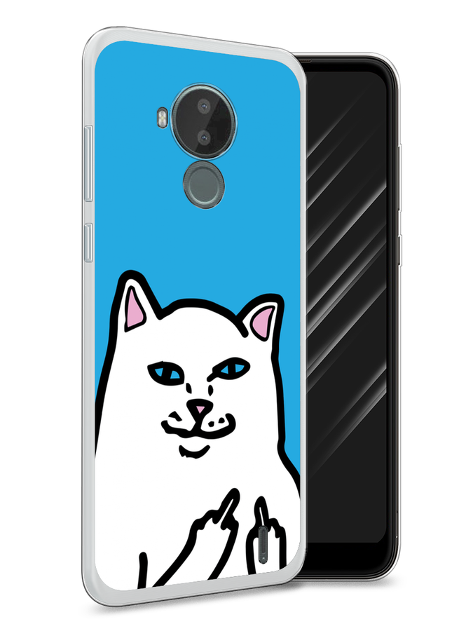 

Чехол Awog на Nokia C30 / Нокиа C30 "Кот жесть", Белый;голубой;черный, 124850-9