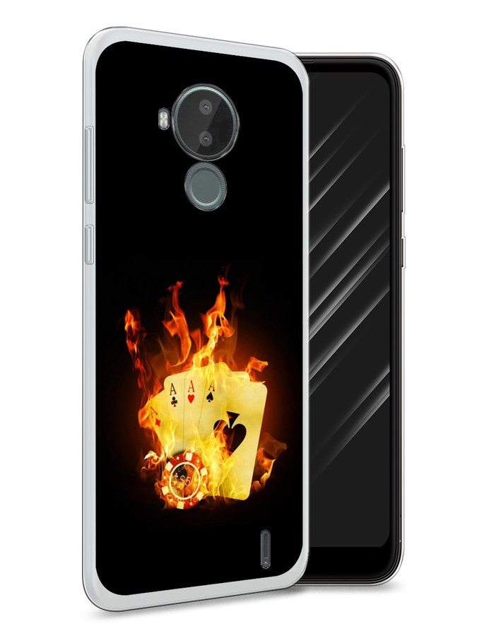 

Чехол Awog на Nokia C30 / Нокиа C30 "Горящие карты", Черный;оранжевый, 124850-9