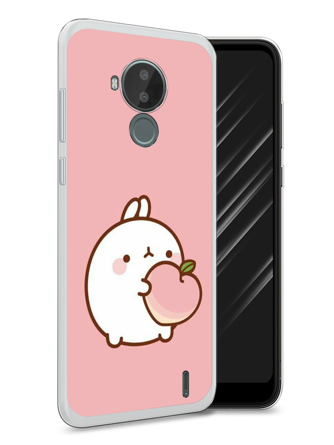 

Чехол Awog на Nokia C30 / Нокиа C30 "Кролик с персиком", Розовый;бежевый, 124850-1