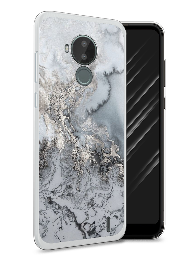 

Чехол Awog на Nokia C30 / Нокиа C30 "Морозная лавина серая", Серый;серебристый, 124850-3