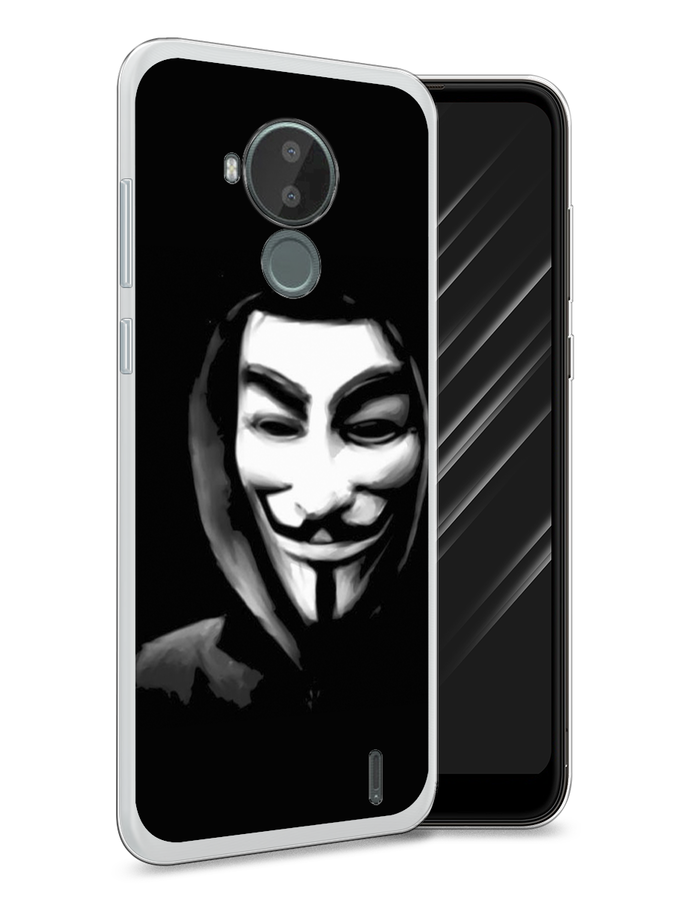 

Чехол Awog на Nokia C30 / Нокиа C30 "Анонимус", Черный;серый;белый, 124850-5