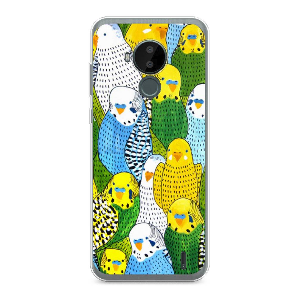 

Чехол Awog на Nokia C30 / Нокиа C30 "Попугаи", Желтый;зеленый;голубой, 124850-1