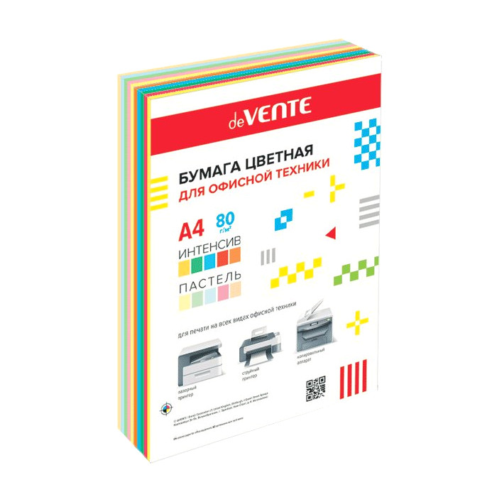 Бумага для ксерокса deVente цветная А4 250л