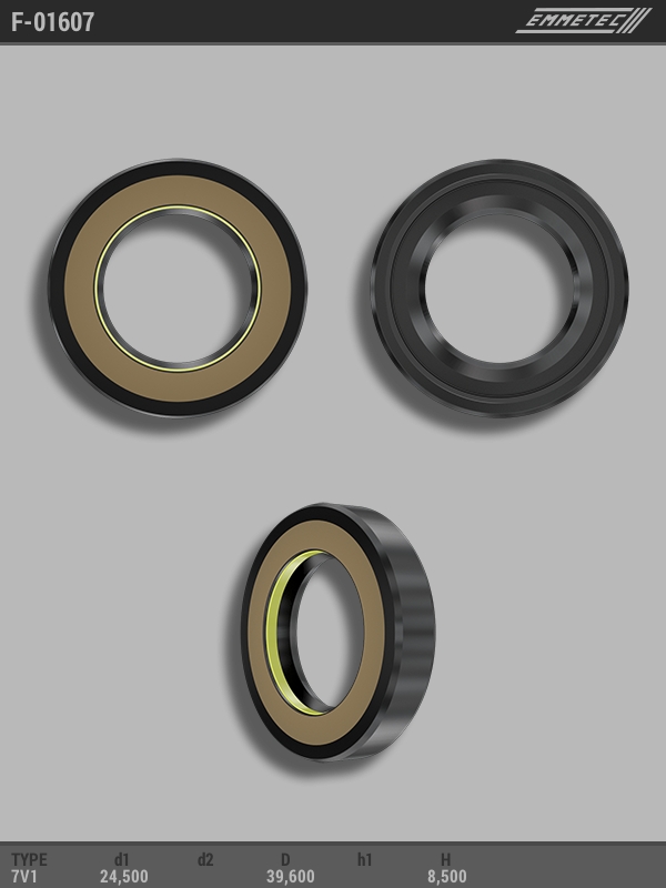 

Сальник рулевой рейки EMMETEC 24.5x39.6x8.5 (7V1) F-01607, F-01607, F01607