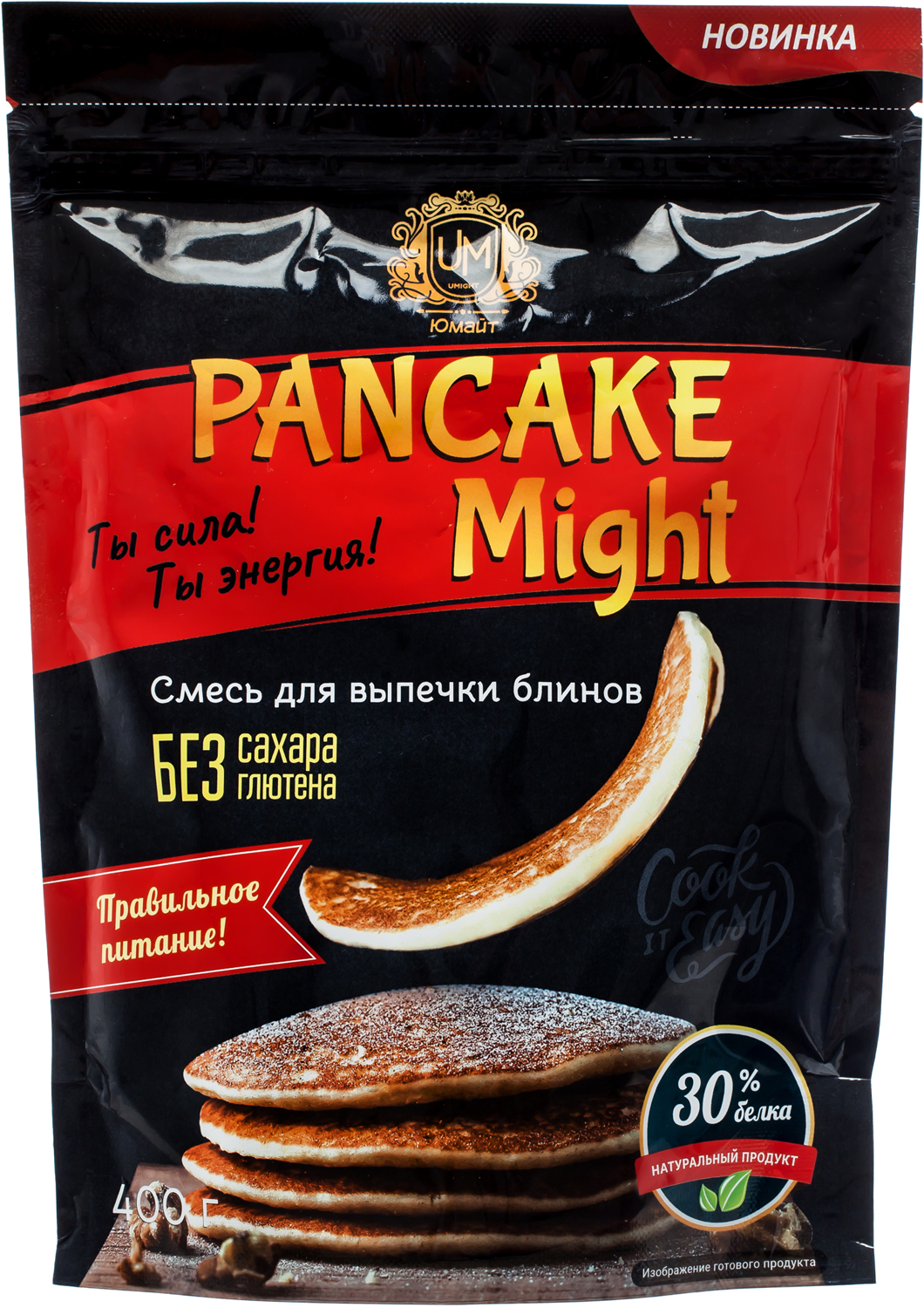 фото Протеиновые блины "pancake might" (смесь для выпечки), 400г, ооо "юмайт", pm009