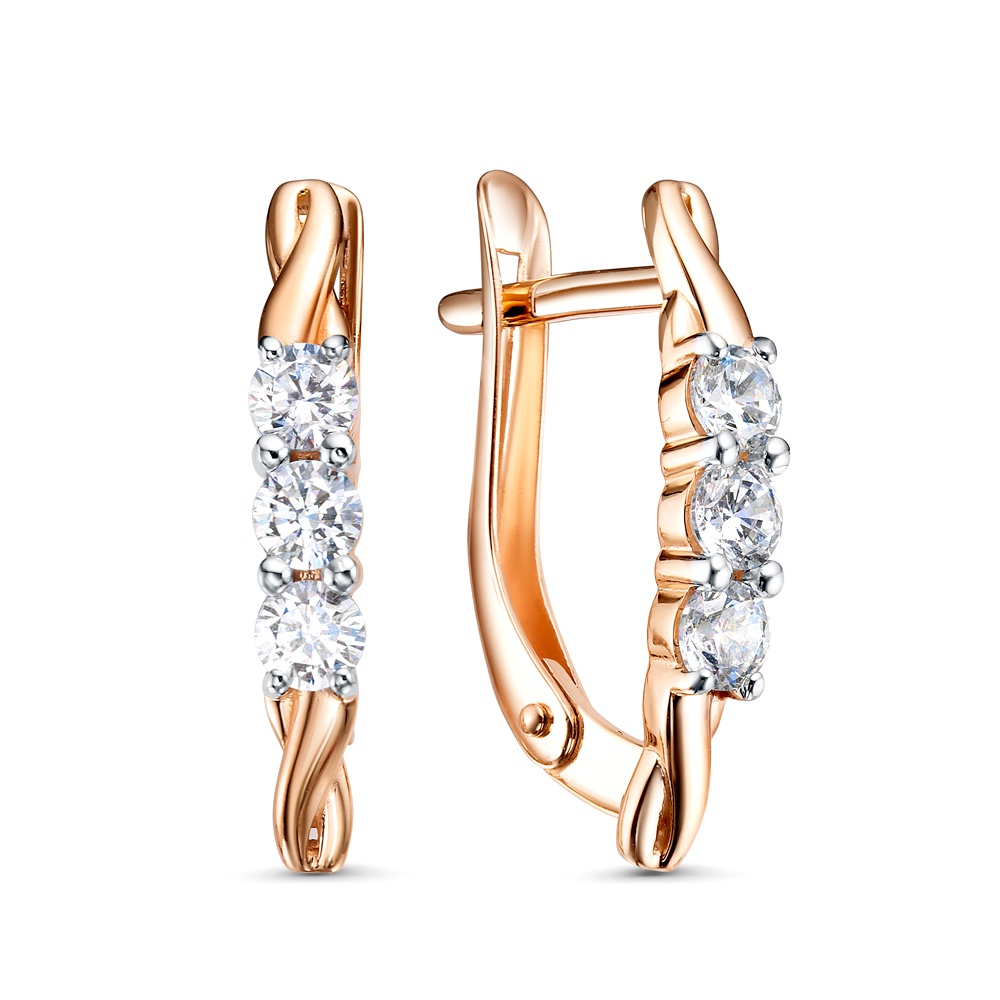 

Серьги из золота 585Gold 302008042, фианит, 302008042