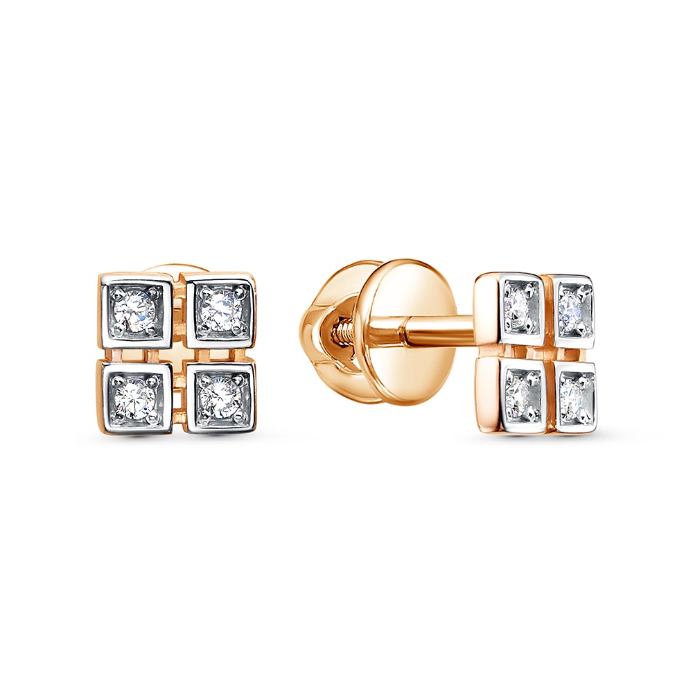 

Серьги пусеты из золота 585Gold 302008025, фианит, 302008025