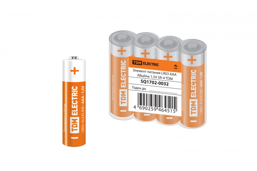 Батарейки Tdm Alkaline Lr03 Aaa 1,5V Sr-4, комплект 20шт. (5 упак. х 4шт.)