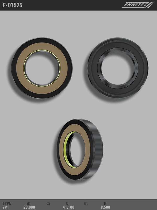 

Сальник рулевой рейки EMMETEC 23x41.1x8.5 (7V1) F-01525, F-01525, F01525