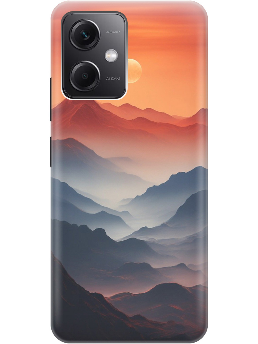 

Силиконовый чехол на Xiaomi Redmi Note 12 с принтом "Луна над горами", Прозрачный;оранжевый;черный, 762098310