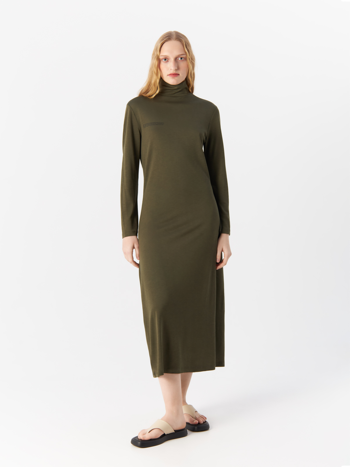 

Платье женское PANGAIA Seaweed Fiber High Neck Dress зеленое S, Зеленый, SEAWEED FIBER HIGH NECK DRESS