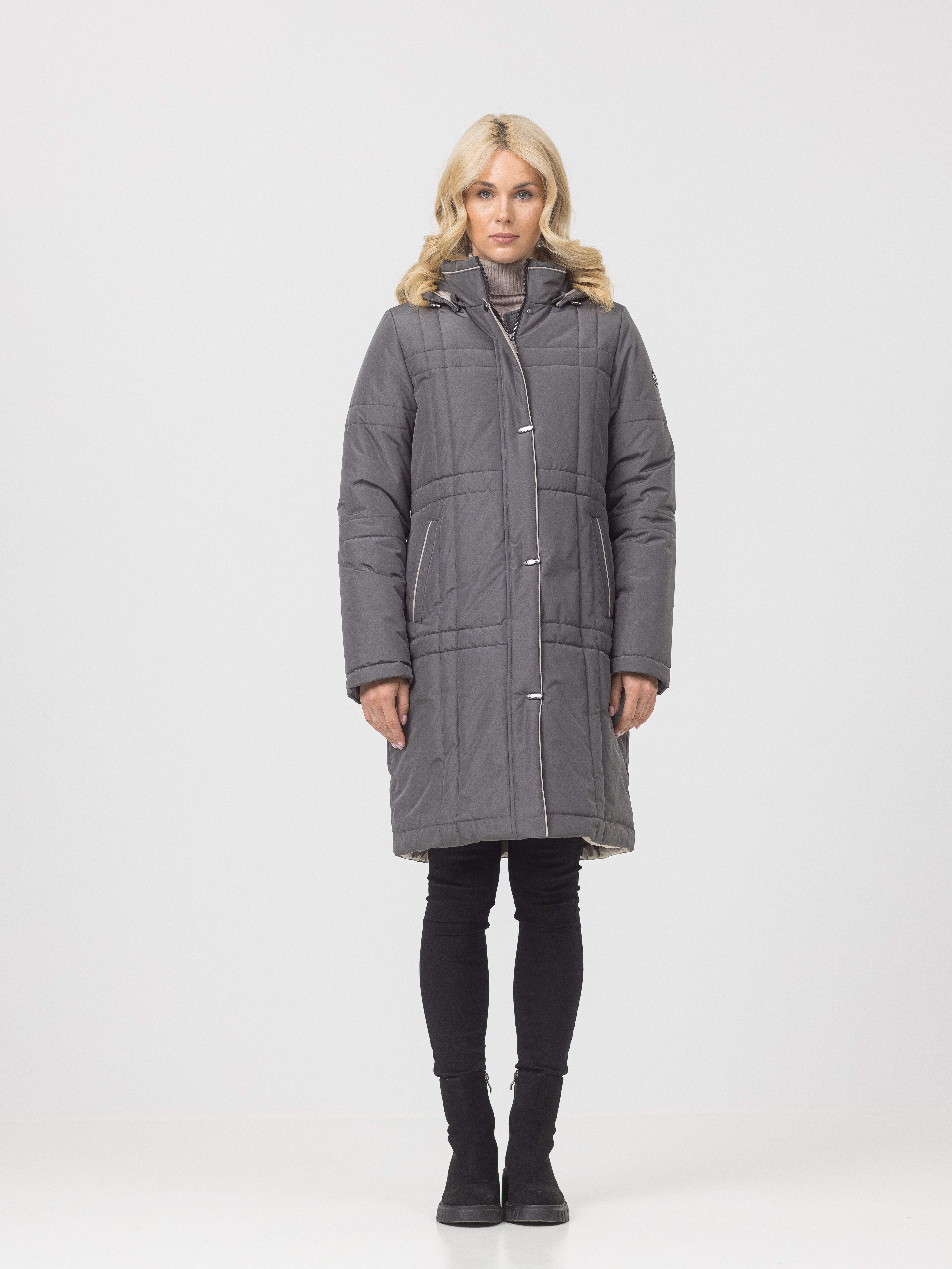 

Пальто женское Maritta 32-3021-10 серое 52 EU, Серый, 32-3021-10