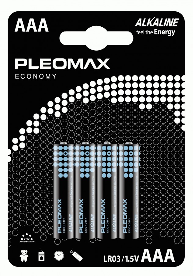 Элемент питания Pleomax Economy Lr03/286 Bl4, комплект 20 батареек (5 упак. х 4шт.) элемент питания pleomax economy lr6 316 bl4 комплект 20 батареек 5 упак х 4шт