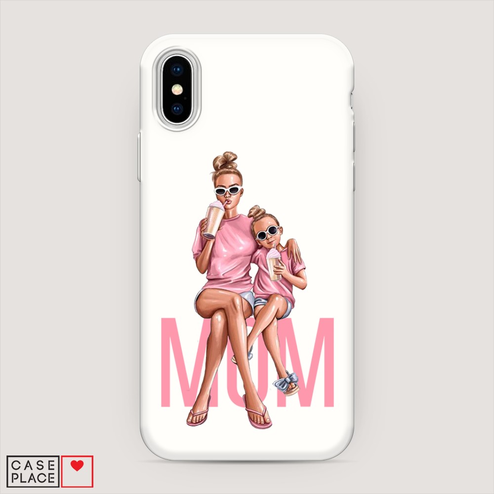 фото Матовый силиконовый чехол "lovely mom" на apple iphone xs (10s) awog