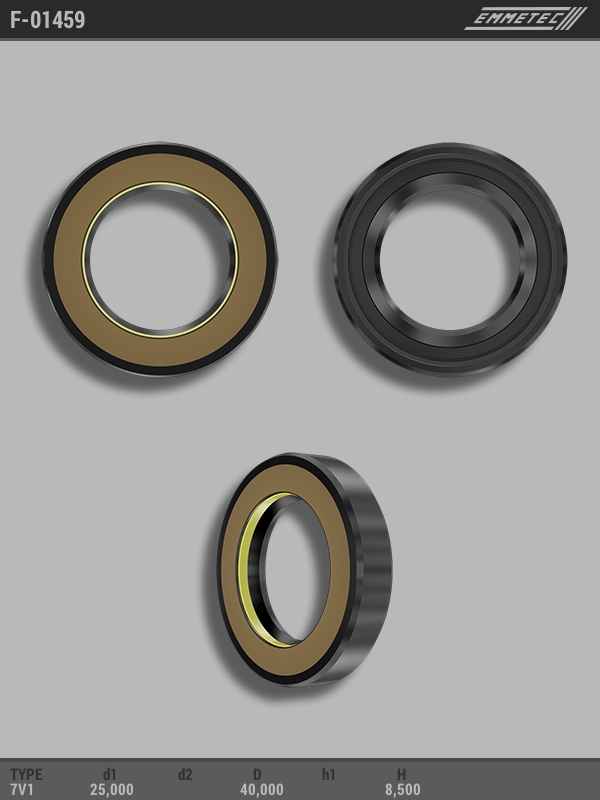 

Сальник рулевой рейки EMMETEC 25x40.1x8.5 (7V1) F-01459, F-01459, F01459