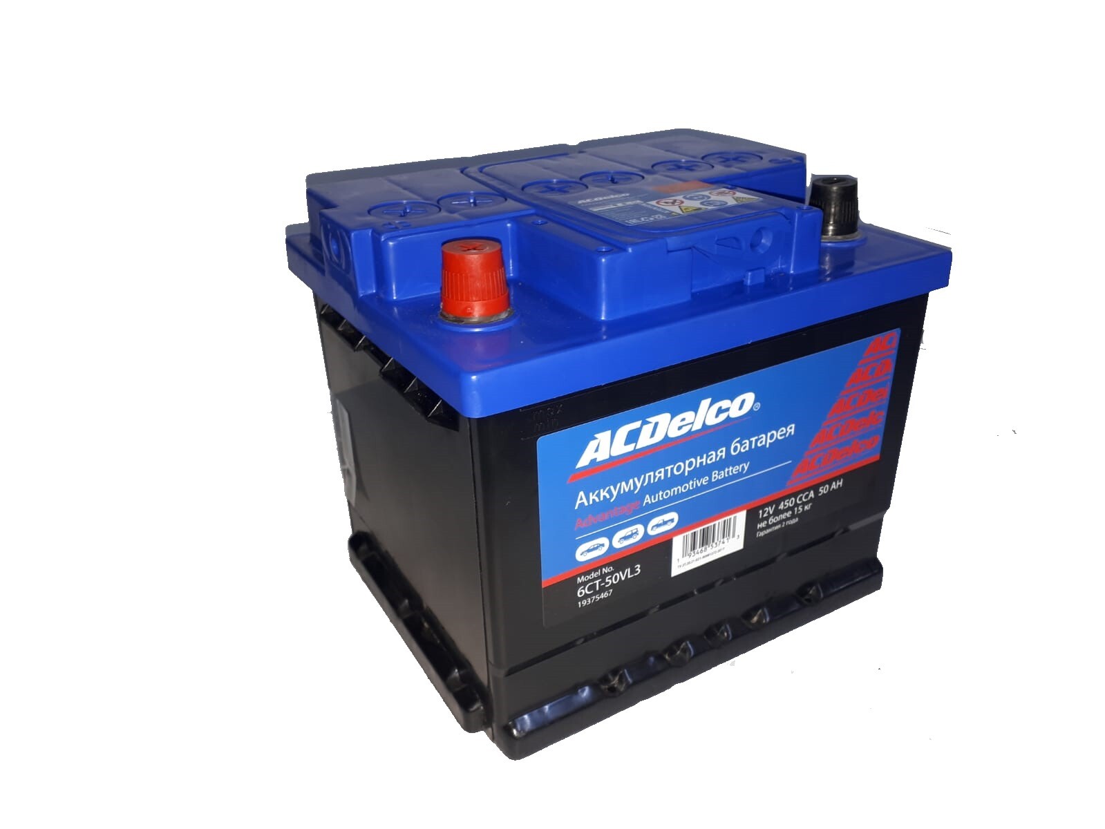 

ACDELCO 19375467 Аккумулятор 6СТ-50-З-L () 1шт