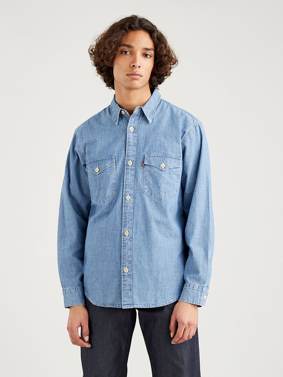 

Джинсовая рубашка мужская Levi's A1919-0003 голубая M, A1919-0003