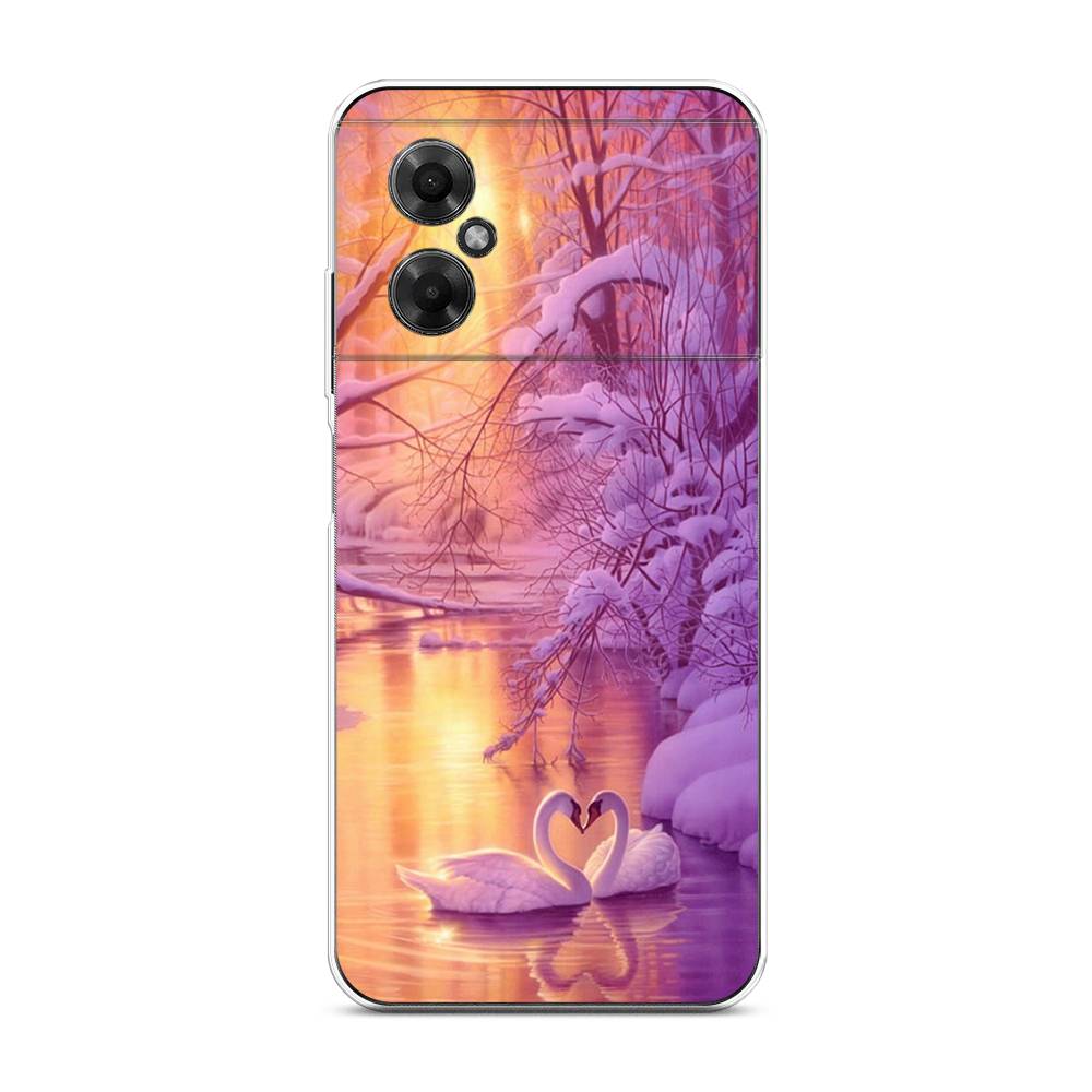 

Чехол на Xiaomi Poco M4 5G "Зима 1", Фиолетовый;желтый, 316550-2
