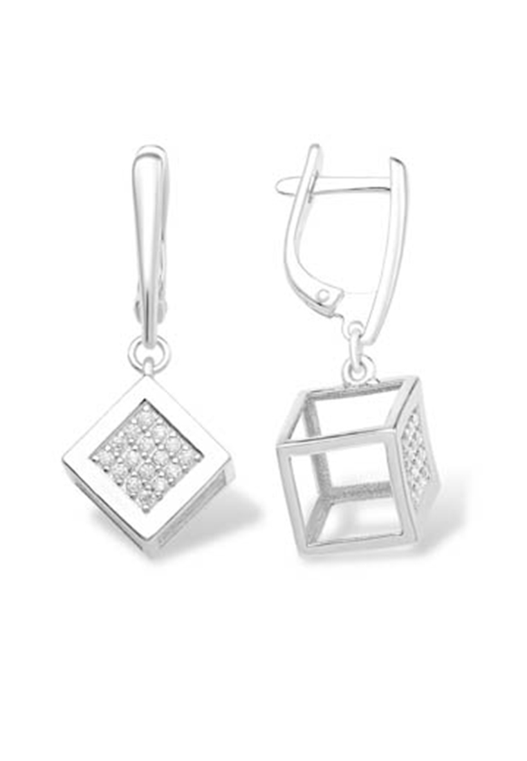 

Серьги подвески из серебра с фианитом Kari Jewelry 1210018252-501, 1210018252-501