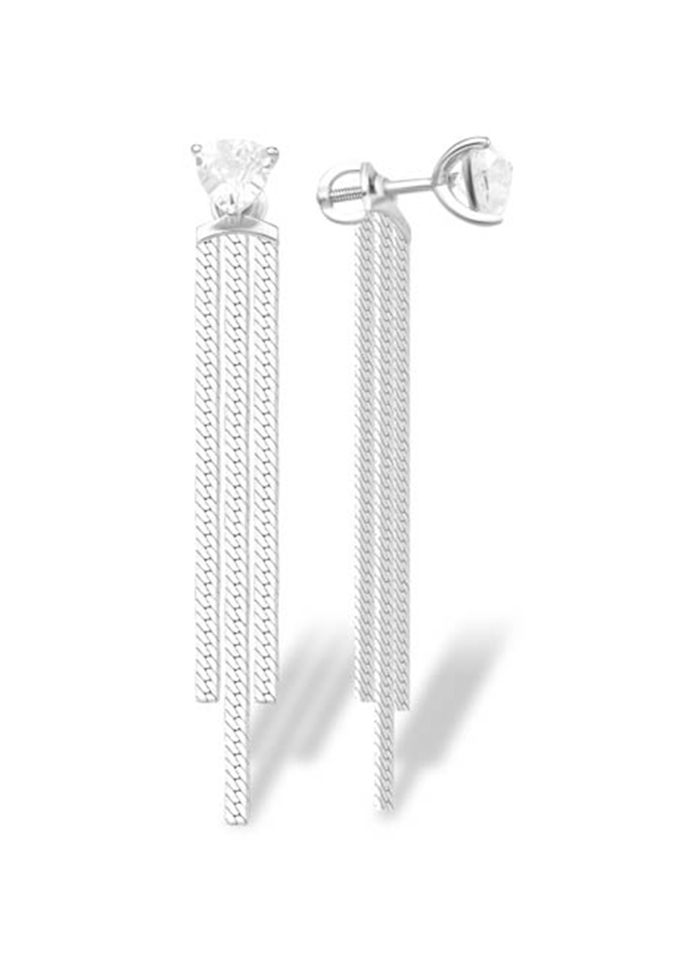 

Серьги подвески из серебра с фианитом Kari Jewelry 1210018219-501, 1210018219-501