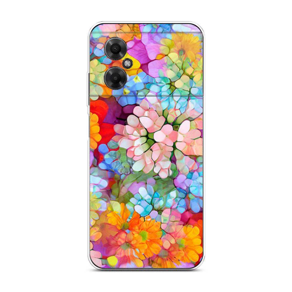 

Чехол на Xiaomi Poco M4 5G "Цветы витраж", Оранжевый;розовый;голубой, 316550-3