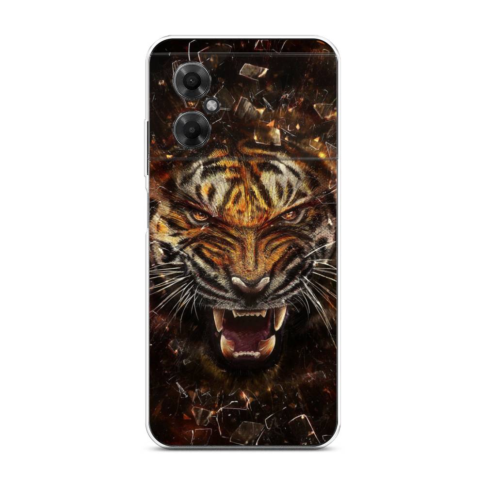 

Чехол на Xiaomi Poco M4 5G "Тигр осколки", Оранжевый;серый;черный, 316550-1