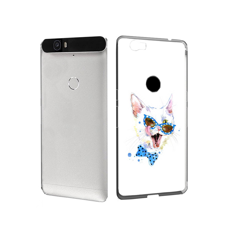 

Чехол MyPads Tocco для Huawei Nexus 6P белый кот (PT17717.24.229), Прозрачный, Tocco