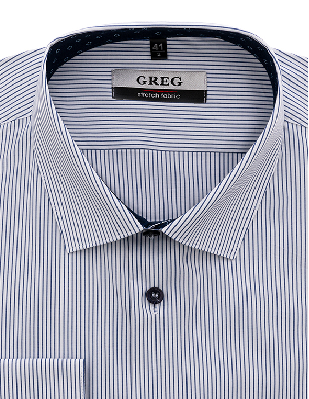 

Рубашка мужская Greg 01-00011069 белая 40, Голубой, 01-00011069