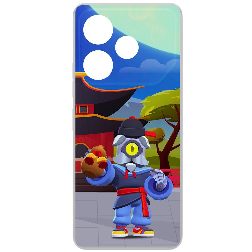 

Чехол-накладка Krutoff Clear Case Brawl Stars-Великий Мастер Барли для TECNO Pova 6, Прозрачный