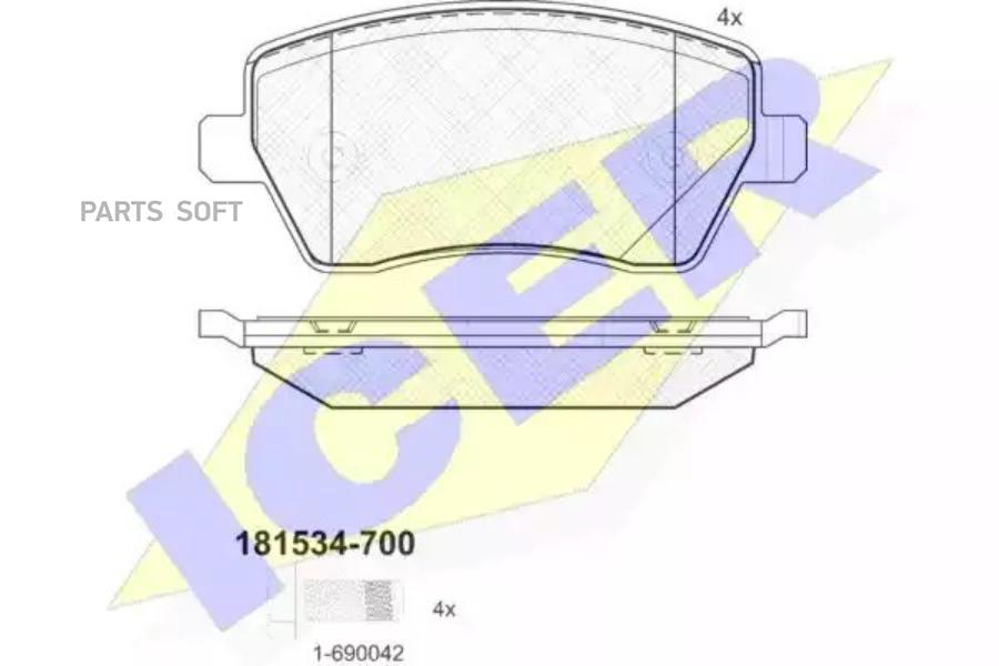 

Тормозные колодки ICER 181534700