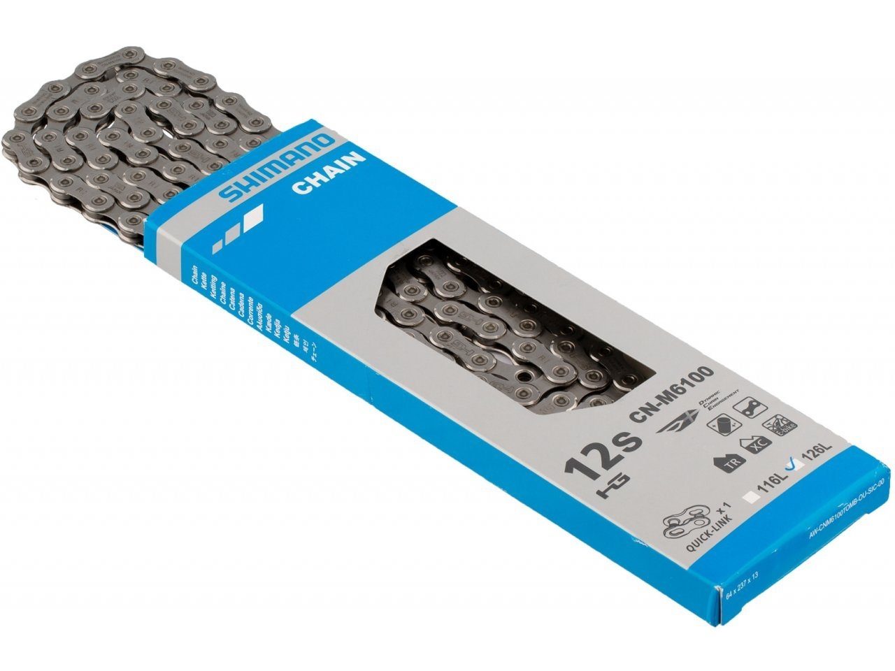 

Цепь Shimano Deore CN-M6100. 12 скоростей, Серебристый