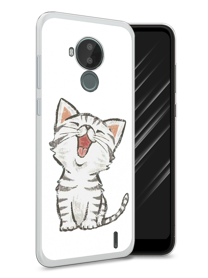 

Чехол Awog на Nokia C30 / Нокиа C30 "Котенок рисованный", Серый;белый, 124850-1