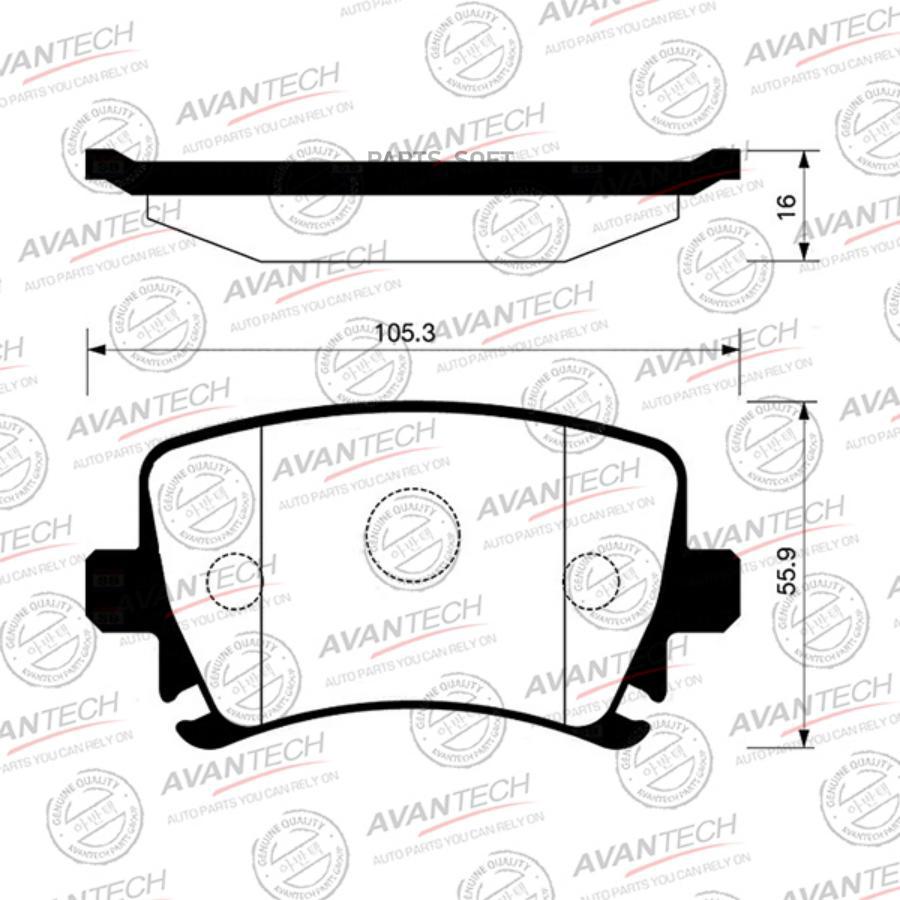 

Тормозные колодки AVANTECH дисковые AV1904