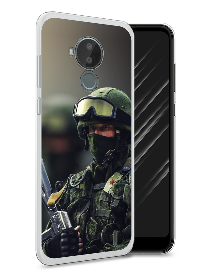 

Чехол Awog на Nokia C30 / Нокиа C30 "Солдат", Зеленый;серый, 124850-5