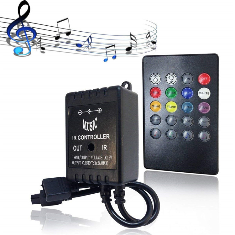 Музыкальный инфакрасный светодиодный контроллер ir controller (Черный)
