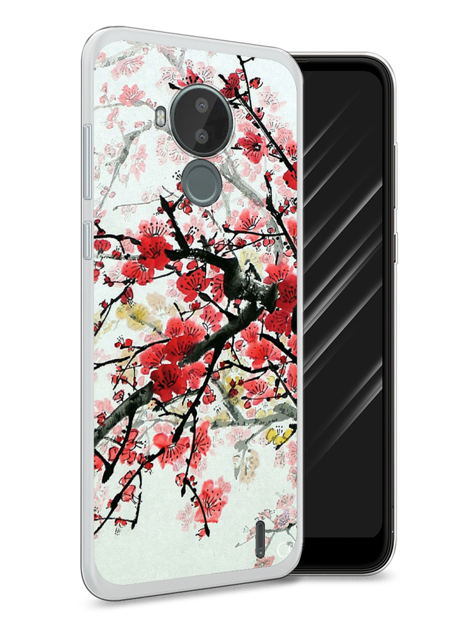 

Чехол Awog на Nokia C30 / Нокиа C30 "Сакура", Розовый;черный, 124850-4