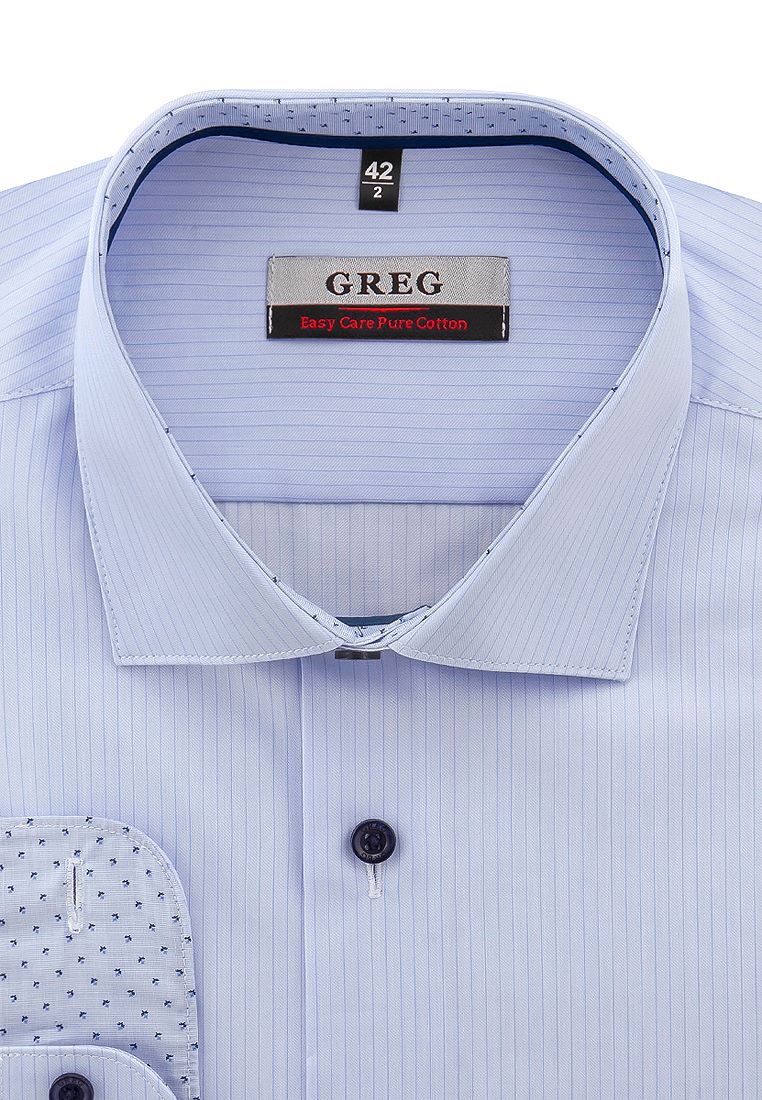 

Рубашка мужская Greg 01-00002465 голубая 44, Голубой, 01-00002465