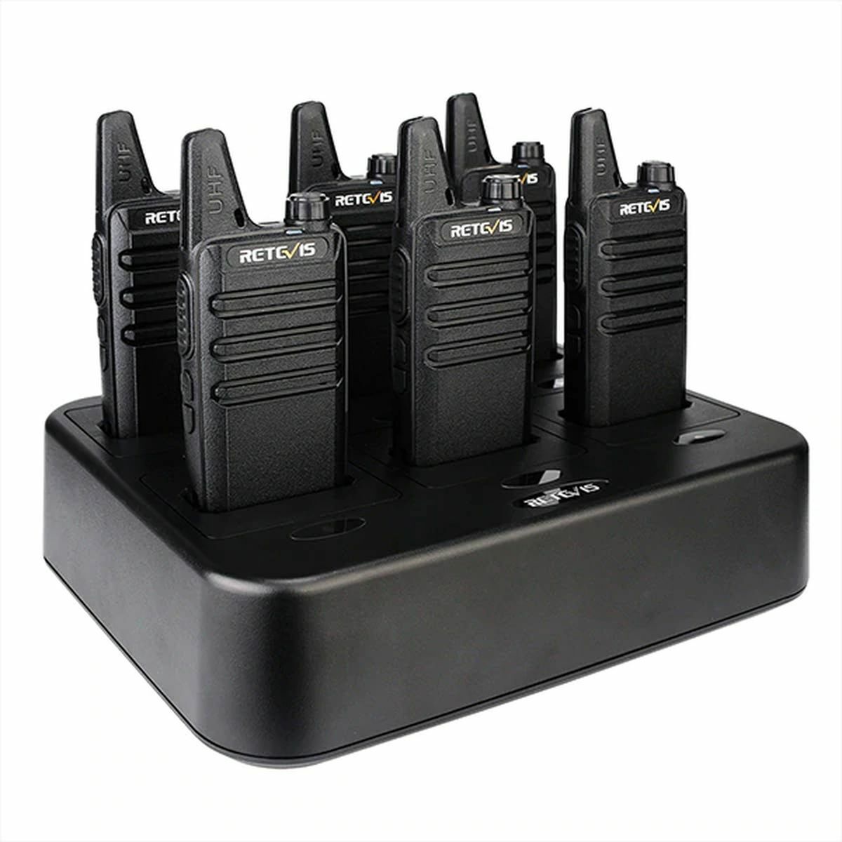 фото Рации retevis r22622 pmr/uhf 400-480mhz, ip54, 16 каналов, с докстанцией, 6 шт.