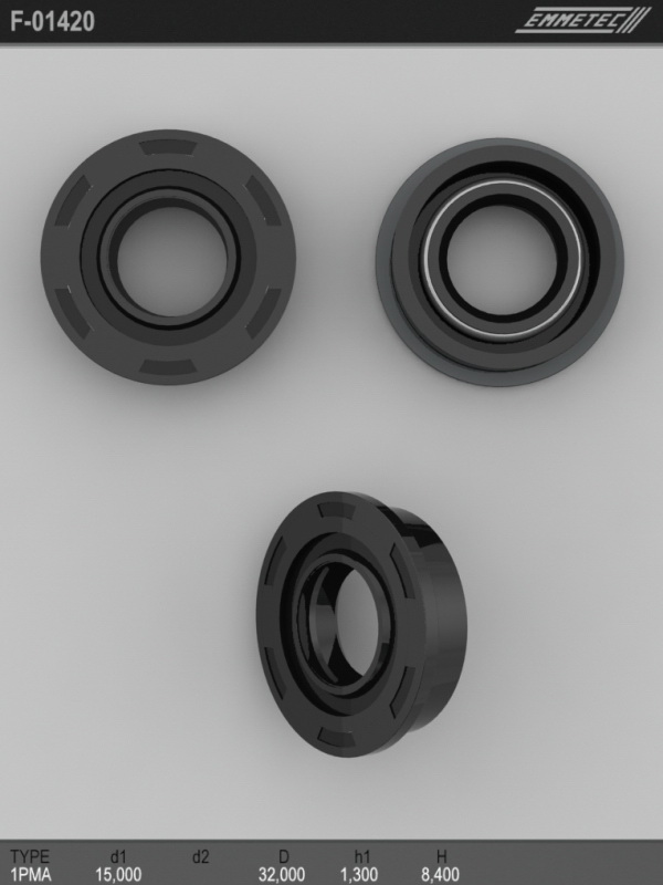

Сальник рулевой рейки EMMETEC 15x32x1.3/8.4 (1PMA) F-01420, F-01420, F01420
